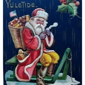 Santa Claus Christmas Yuletide Postcard Germany MAB Original Milwaukee WI 1910